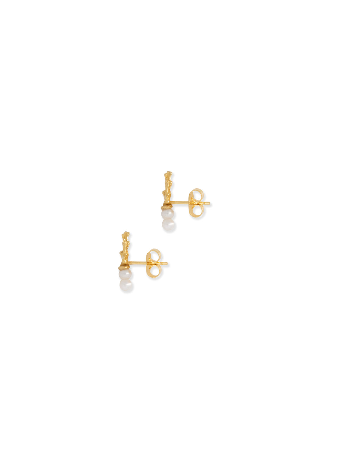 Double Pearl Stud - Gold