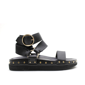 Studded Sandal - Black/Gold