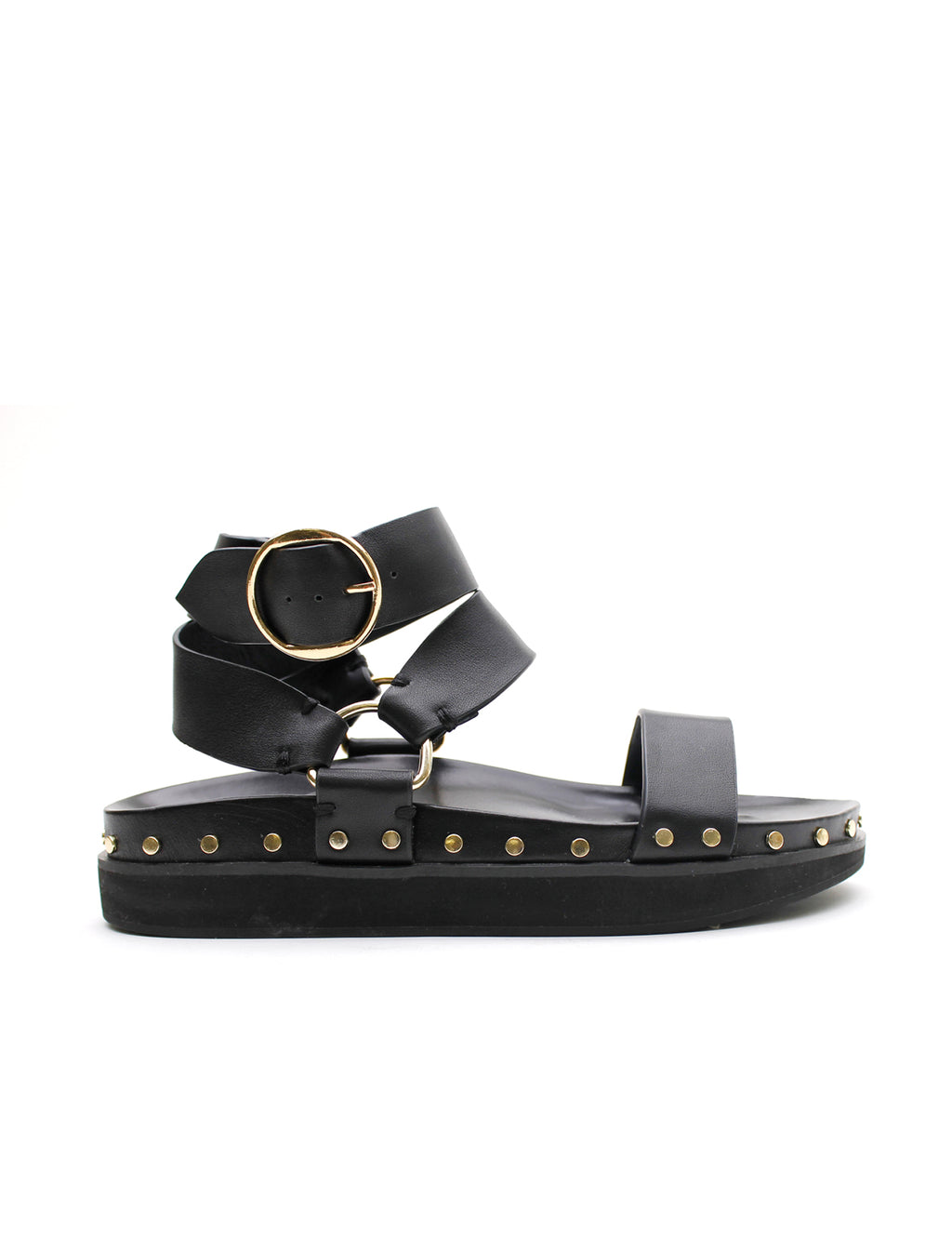 Studded Sandal - Black/Gold – La Tribe