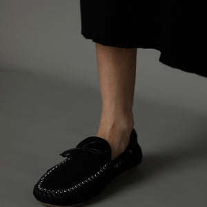 May Moccasin - Black/Silver