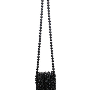 Beaded Cross Body Bag - Black