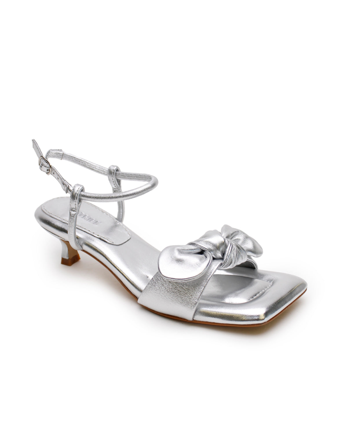 Bow Kitten Heel - Silver