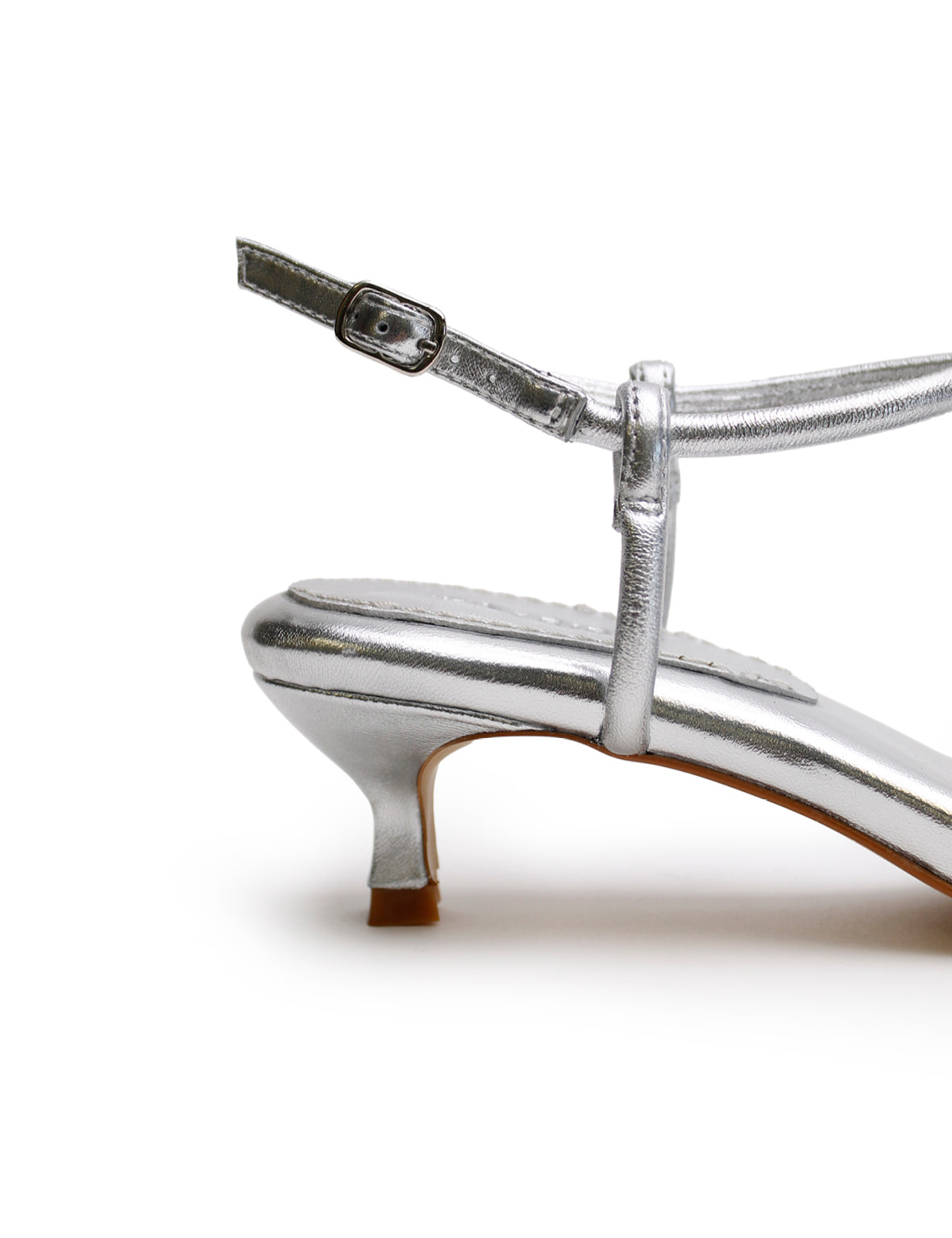Bow Kitten Heel - Silver
