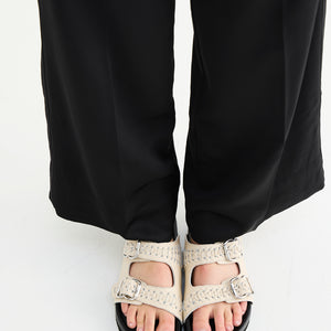 Buckle Sandal - Woven Cream