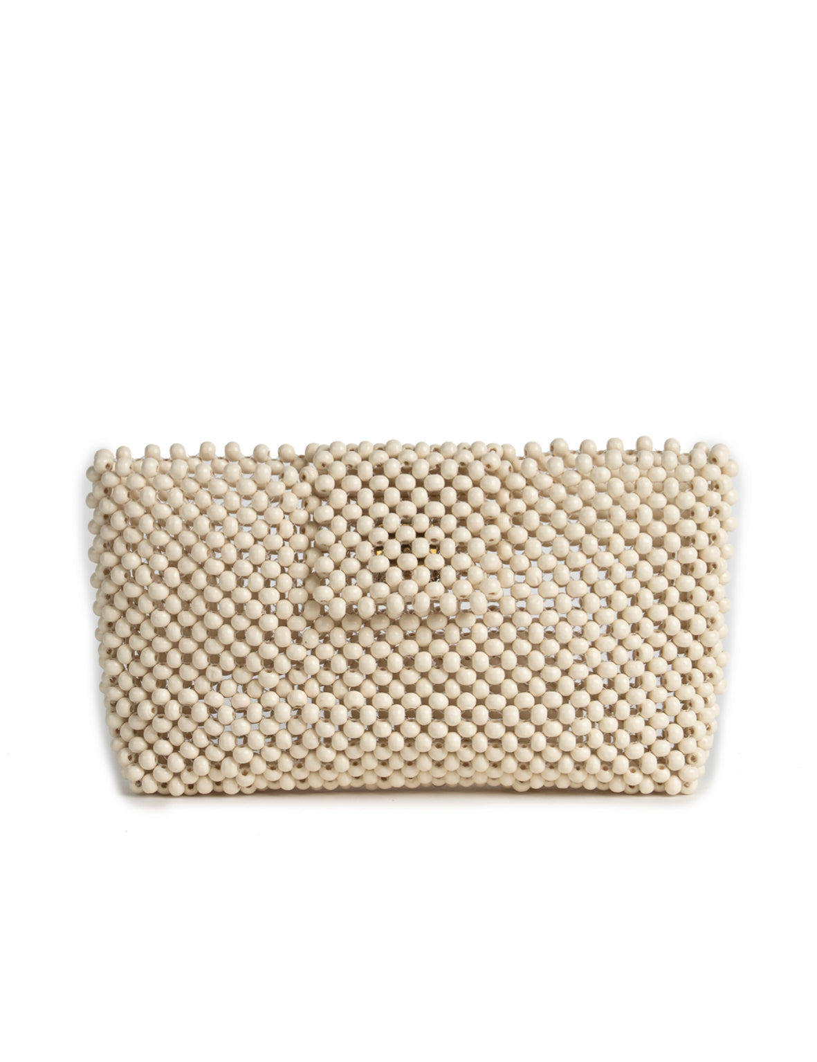 Beaded Wallet Cream