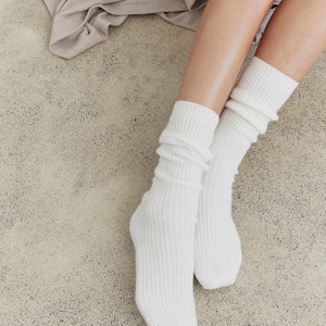 Cashmere Bed Sock - Cream