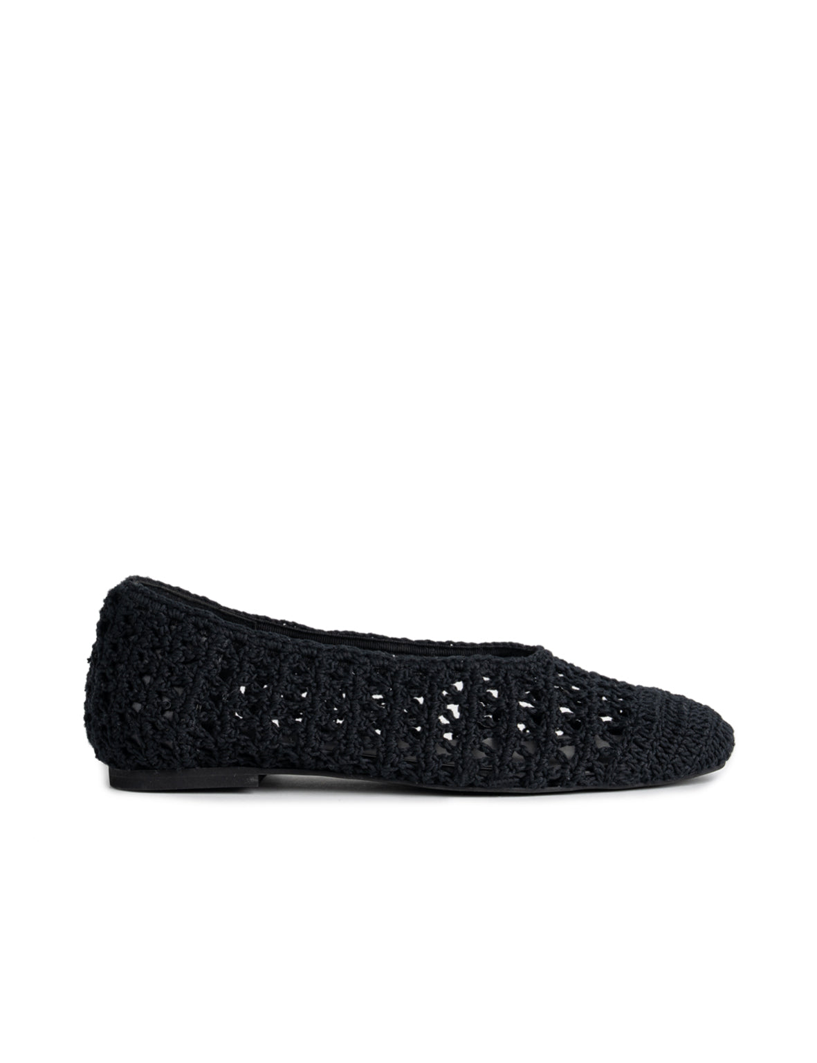 Crochet Ballet Flat Black