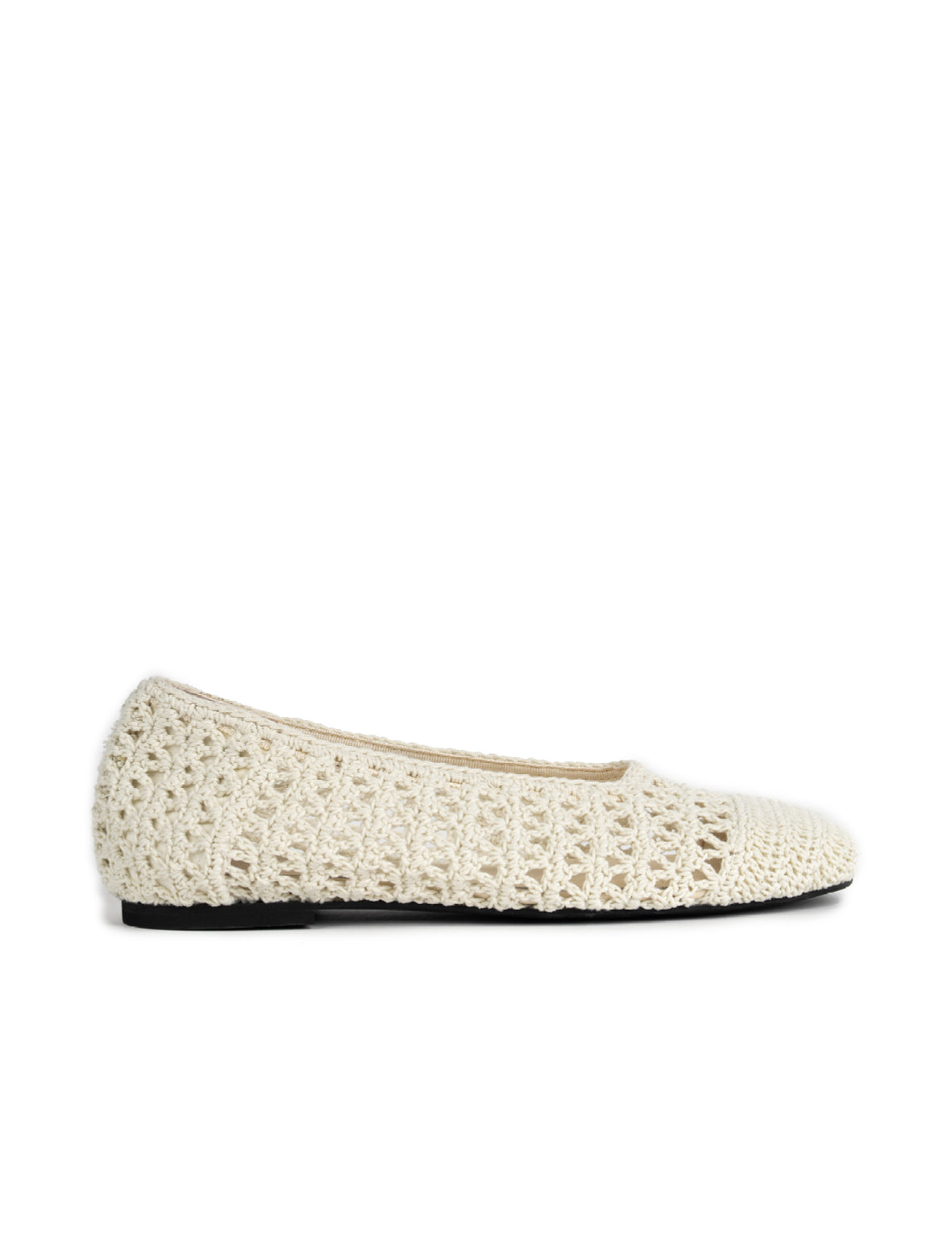 Crochet Ballet Flat Cream