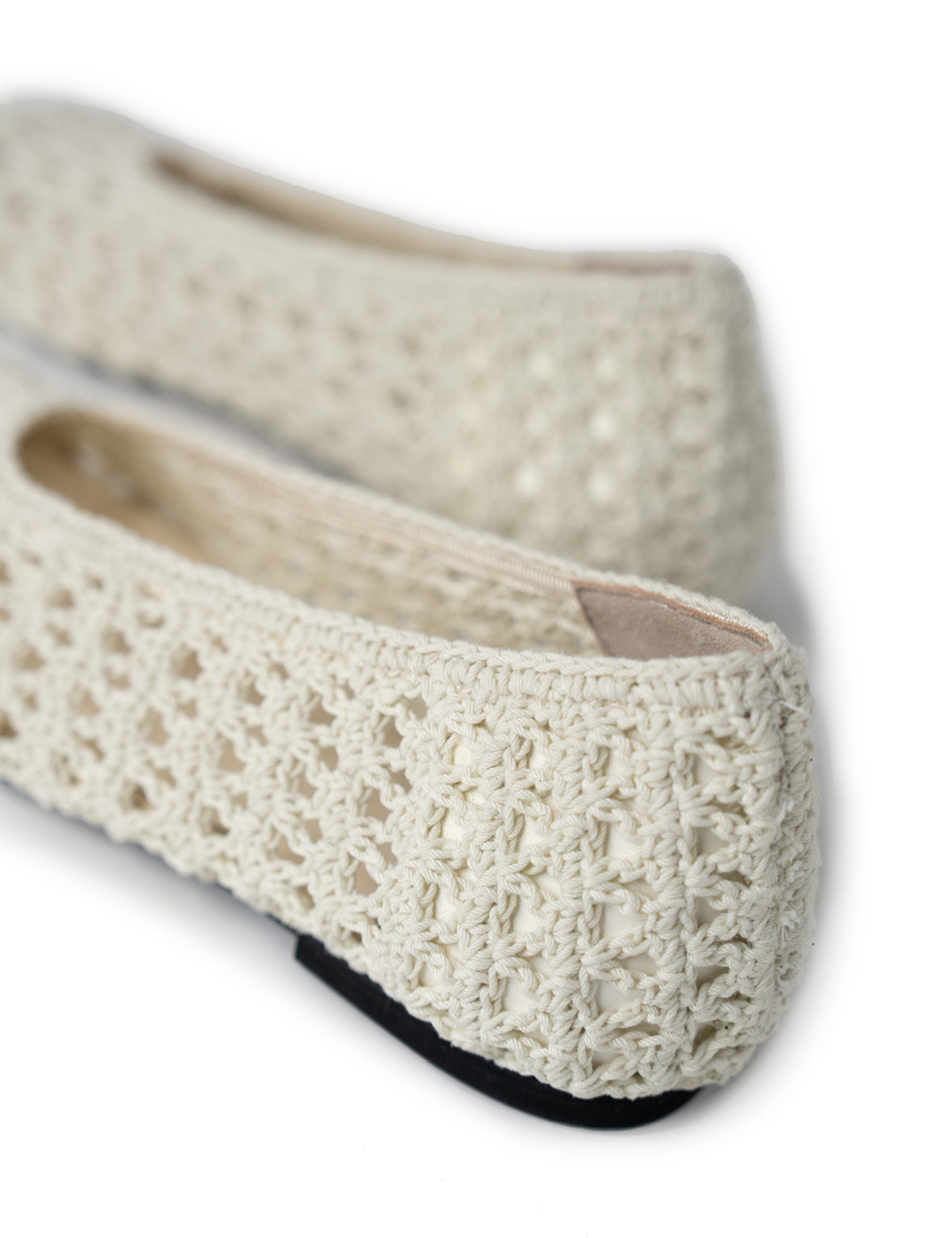 Crochet Ballet Flat Cream