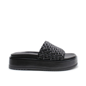 Knotted Platform Slide - Black