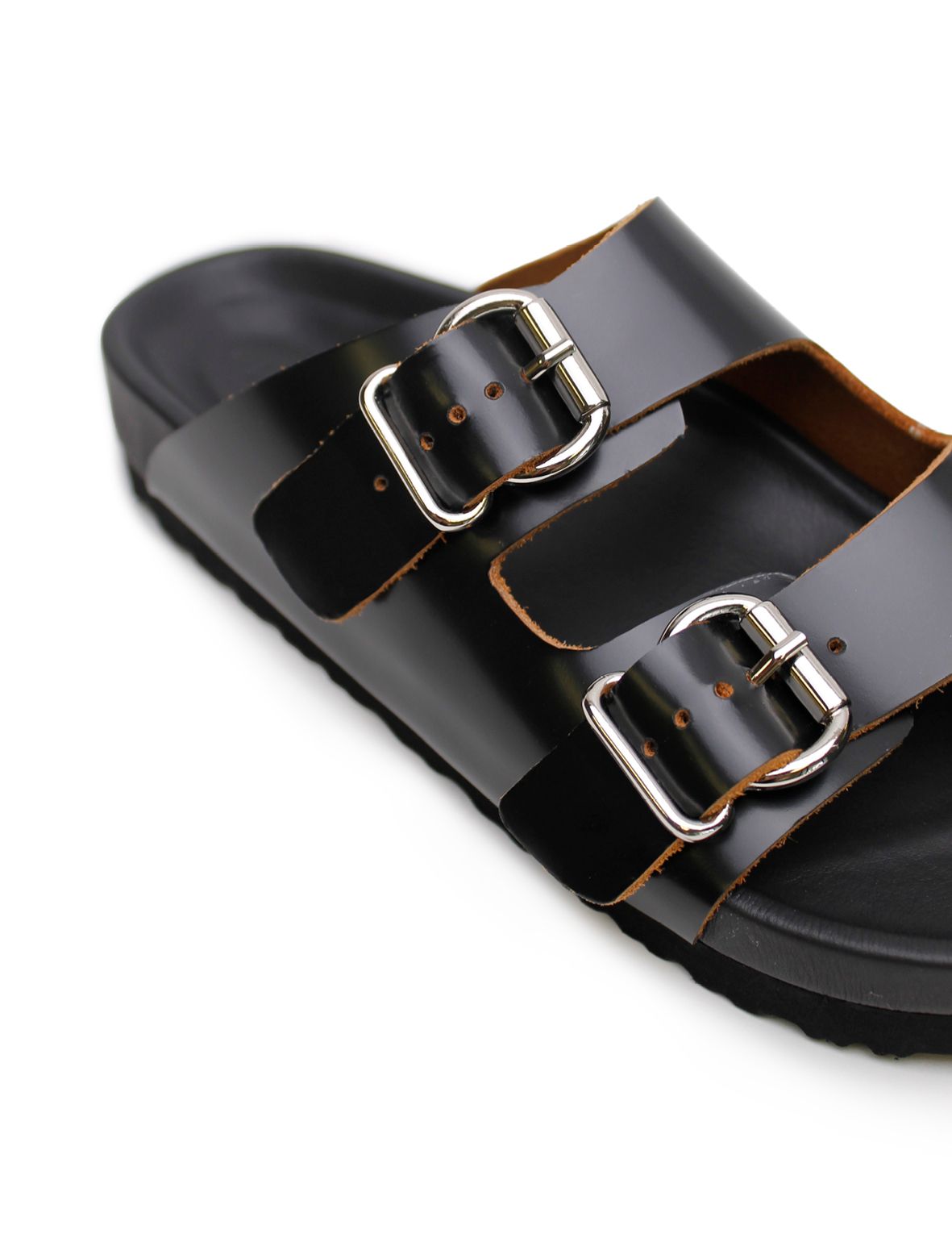 Buckle Sandal - Black/Tan