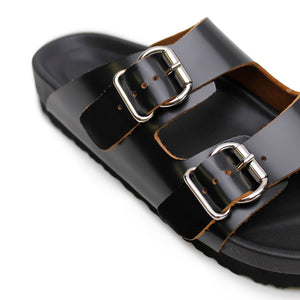Buckle Sandal - Black/Tan