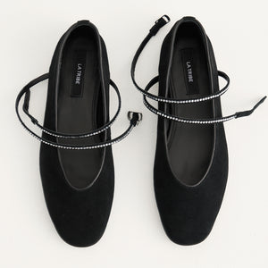 Maggie Flat - Black/Crystal