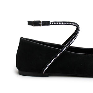 Maggie Flat - Black/Crystal