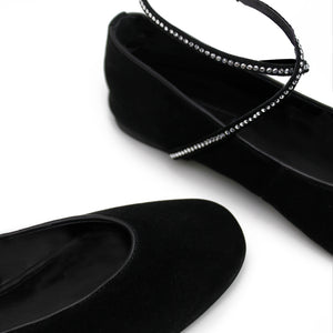 Maggie Flat - Black/Crystal