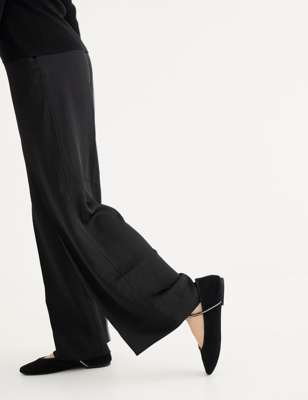 Maggie Flat - Black/Crystal
