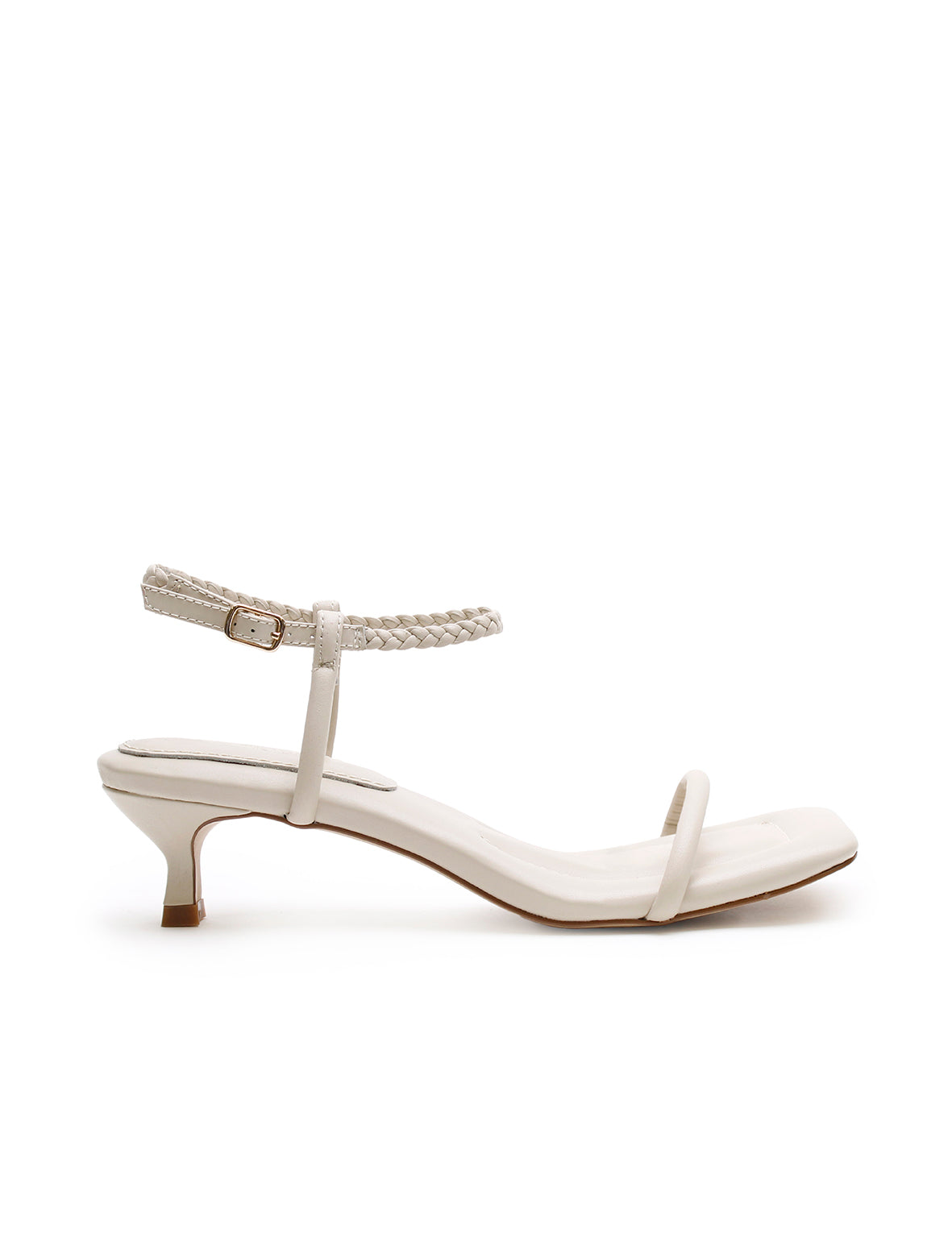 Padded Kitten Heel - Bone