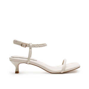 Padded Kitten Heel - Bone