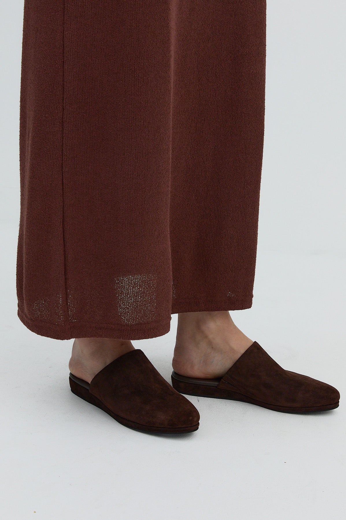Plain Slip-On Brown Suede