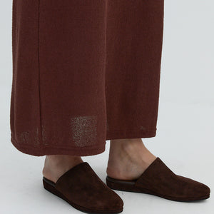Plain Slip-On Brown Suede