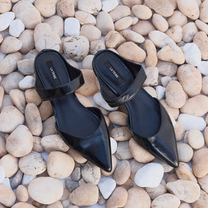 Pointed Mule Shiny Black