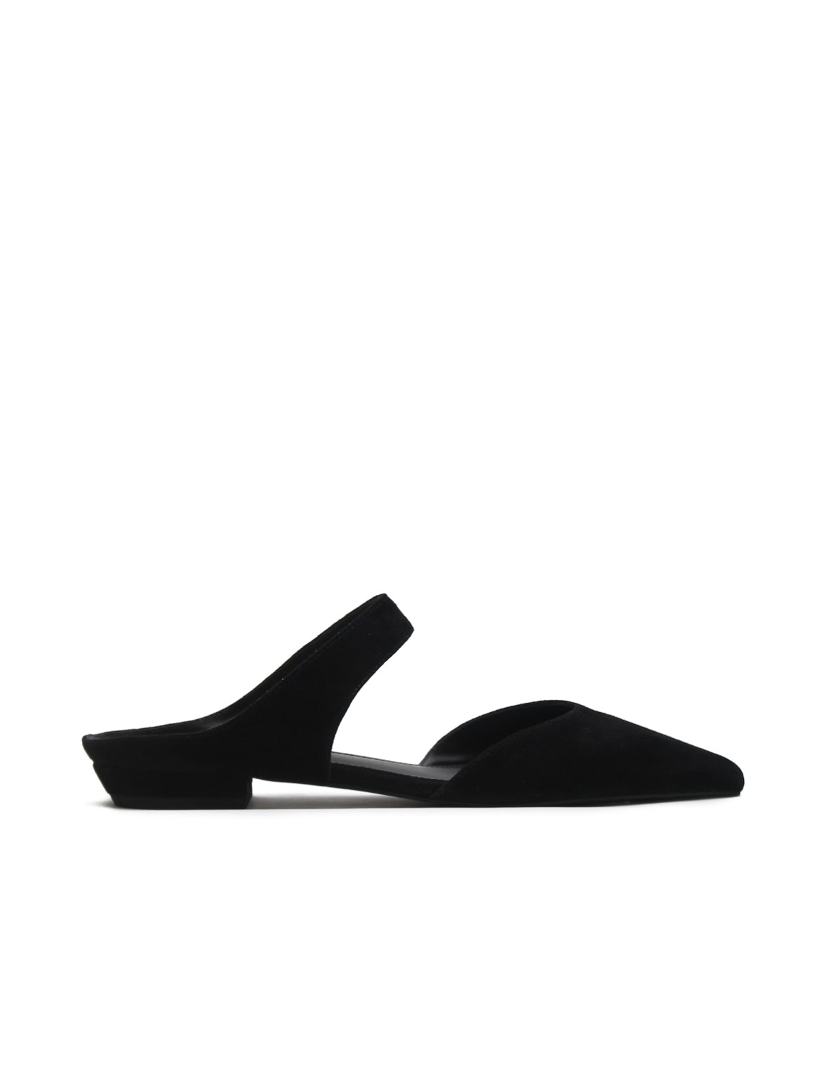 Pointed Mule Suede Black