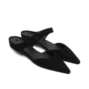 Pointed Mule Suede Black