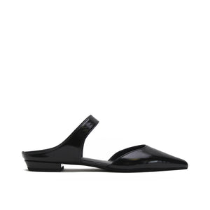Pointed Mule Shiny Black