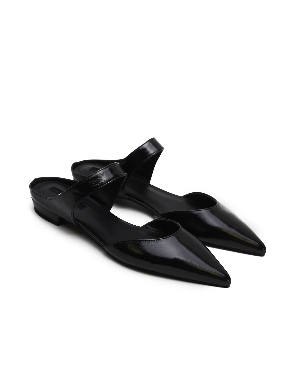 Pointed Mule Shiny Black