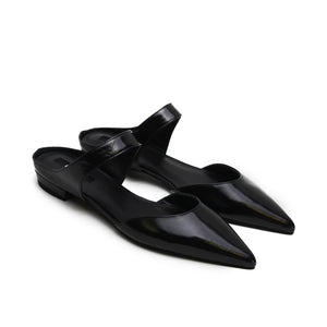 Pointed Mule Shiny Black