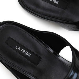 Pointed Mule Shiny Black