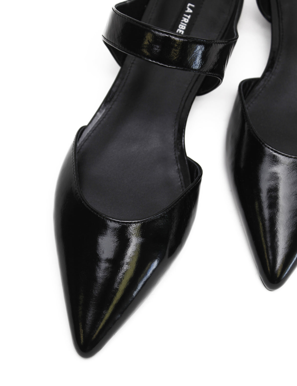 Pointed Mule Shiny Black