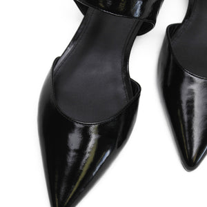 Pointed Mule Shiny Black