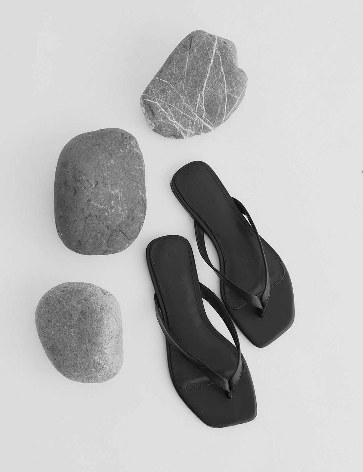 Square Toe Thong - Black