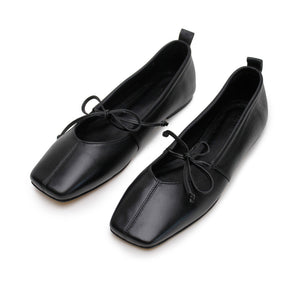 Square Toe Flat - Black