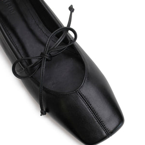 Square Toe Flat - Black