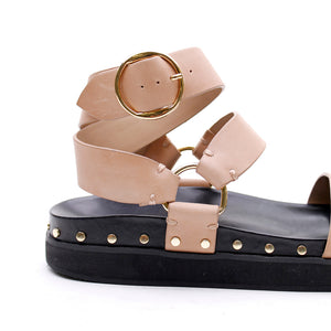Studded Sandal - Nude