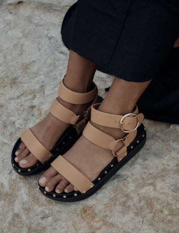 Studded Sandal - Light Tan – La Tribe