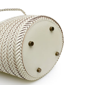 Woven Bucket Bag - Cream