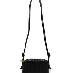 Woven Dumpling Bag - Black