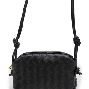 Woven Dumpling Bag - Black