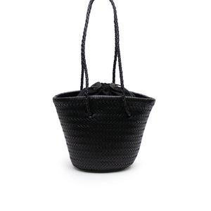 Woven Bucket Bag - Black