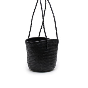 Woven Bucket Bag - Black