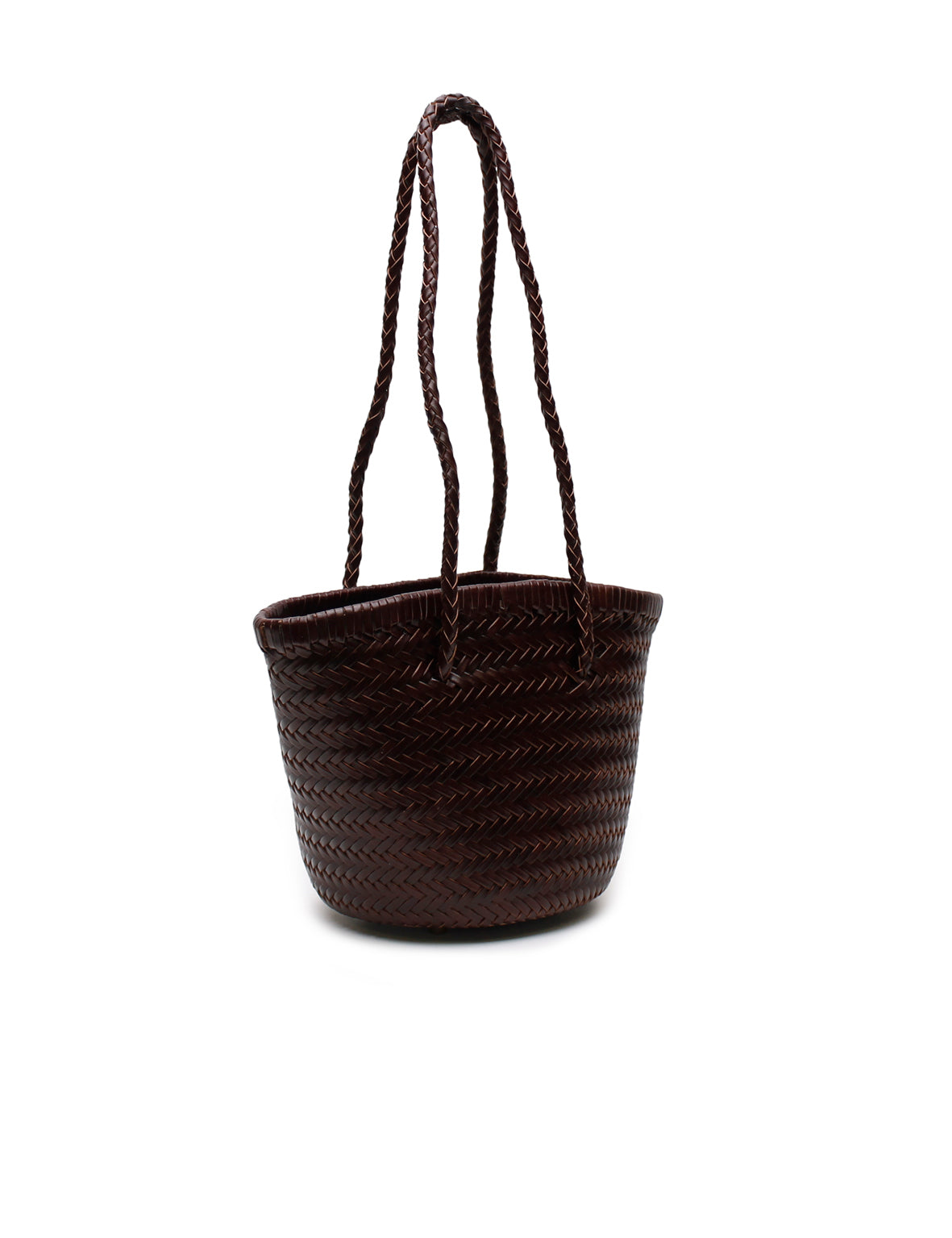 Woven Bucket Bag - Chocolate