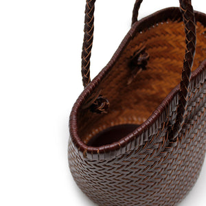 Woven Bucket Bag - Chocolate