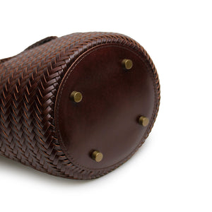 Woven Bucket Bag - Chocolate