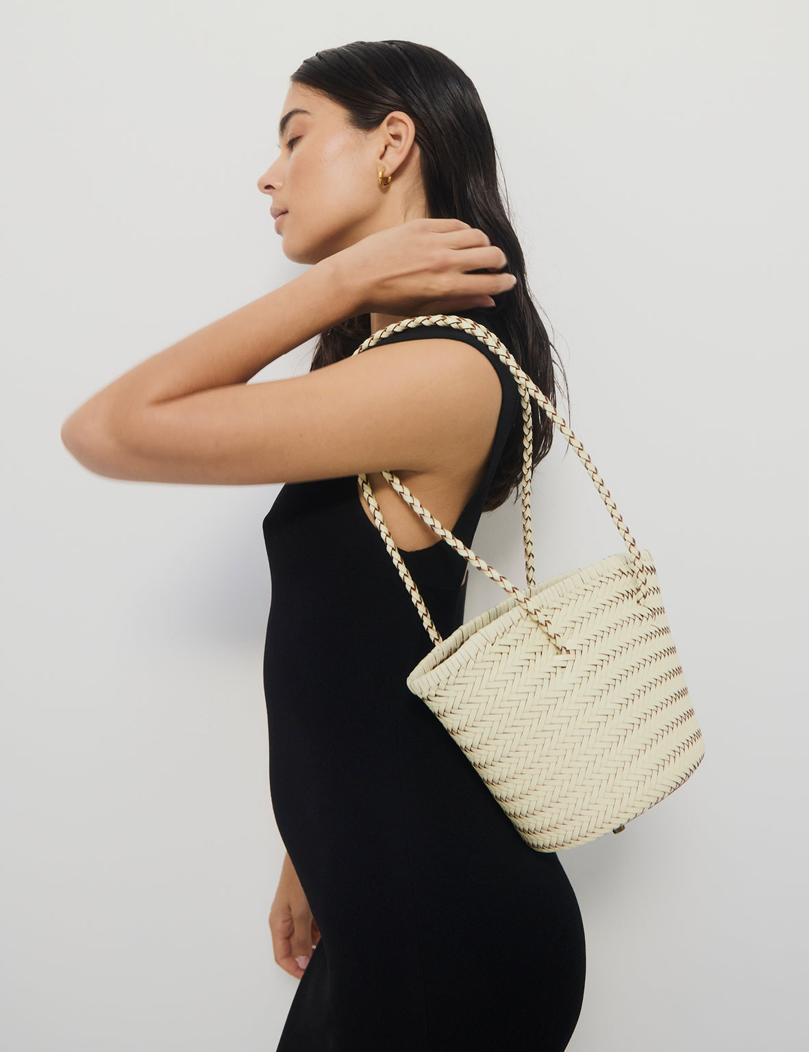 Woven Bucket Bag - Cream