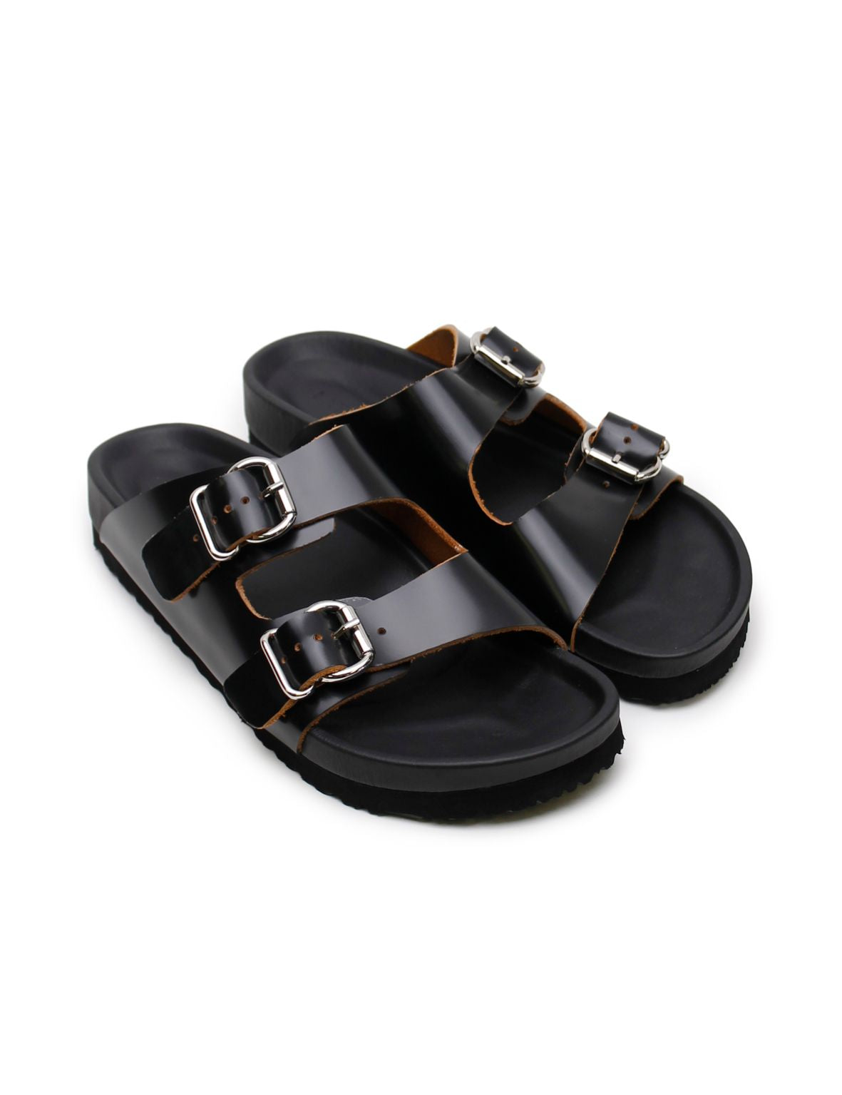 Buckle Sandal - Black/Tan