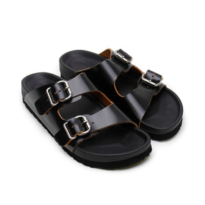 Buckle Sandal - Black/Tan