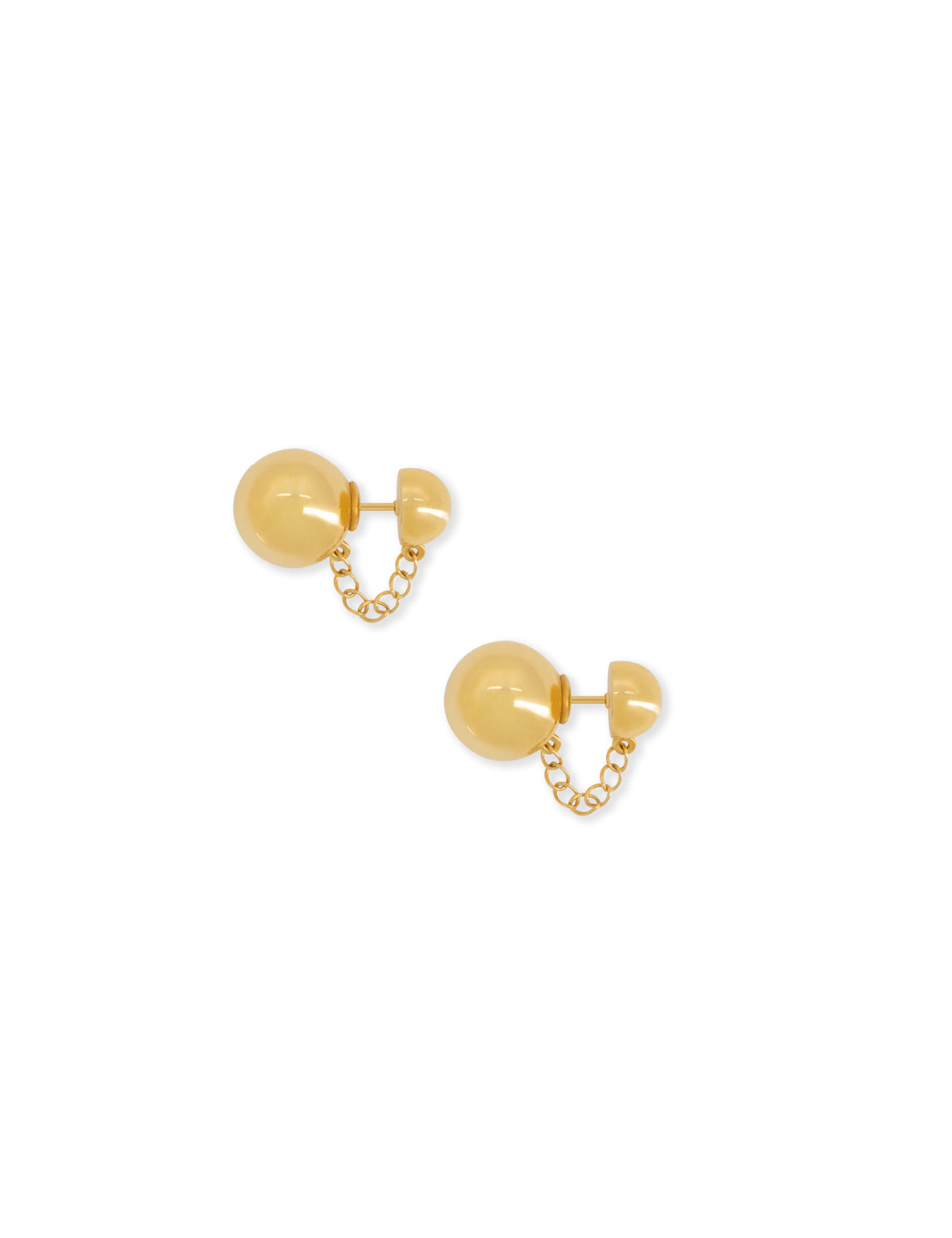 Ball And Chain Stud - Gold